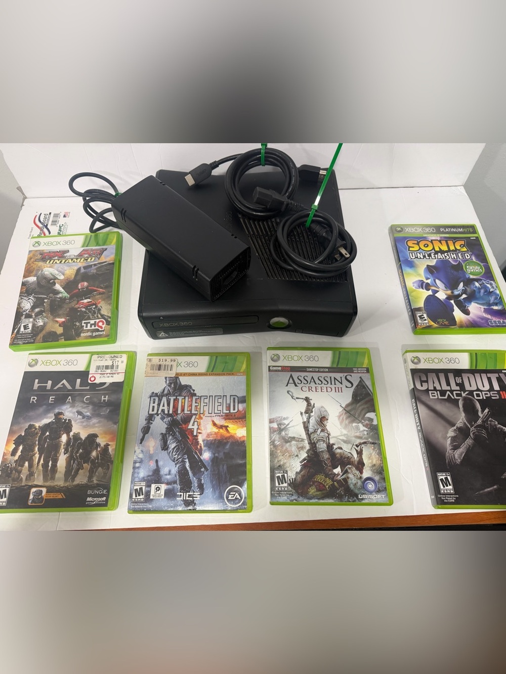 Microsoft Xbox 360 s console model 1439 Tested +1 Controller & all cables+6games